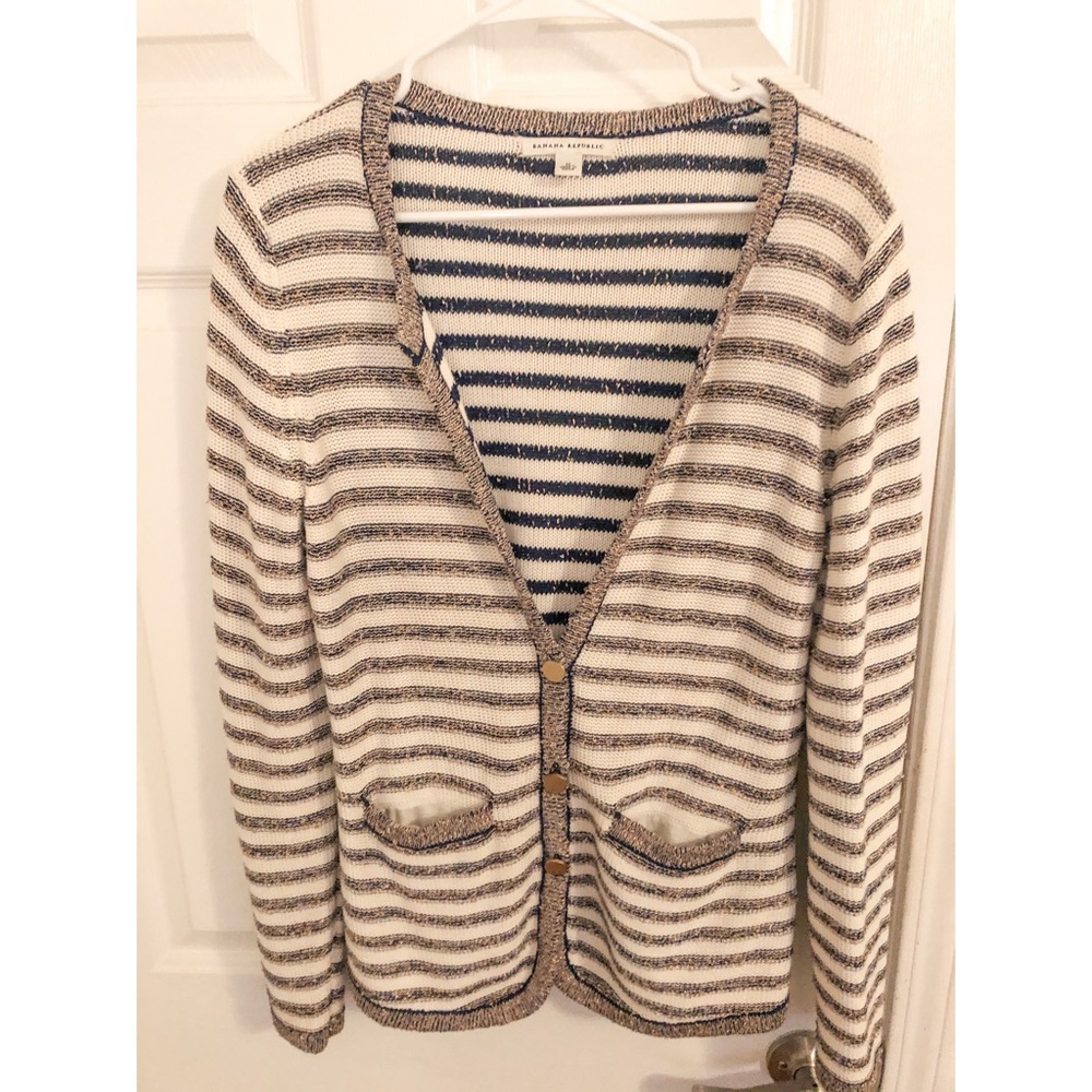 Banana Republic shimmer striped cardigan
